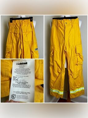 Lakeland FR Pants Mens 30 S Yellow Fryban Reflective Fireman Work Fire Resistant